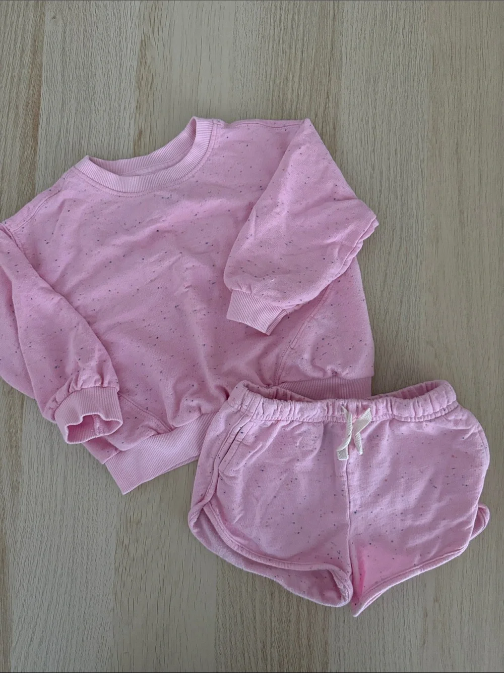 Girls Pink sprinkle confetti Sweatshirt & track shorts Set
